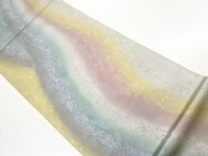 引箔抽象曲線模様織出し袋帯
